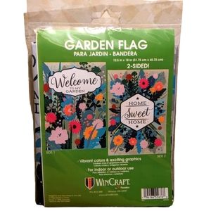 Wincraft Home Sweet Home & Welcome To My Garden 2 Sided Small Garden Flag